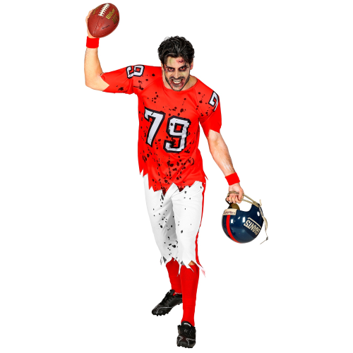 VESTITO CARNEVALE GIOCATORE DI FOOTBALL AMERICANO ZOMBIE TRAVESTIMENTO COSTUME HALLOWEEN ADULTO - 0315 ADULTO