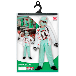 VESTITO CARNEVALE DOTTORE ZOMBIE TRAVESTIMENTO COSTUME PER HALLOWEEN DA BAMBINO - 0576