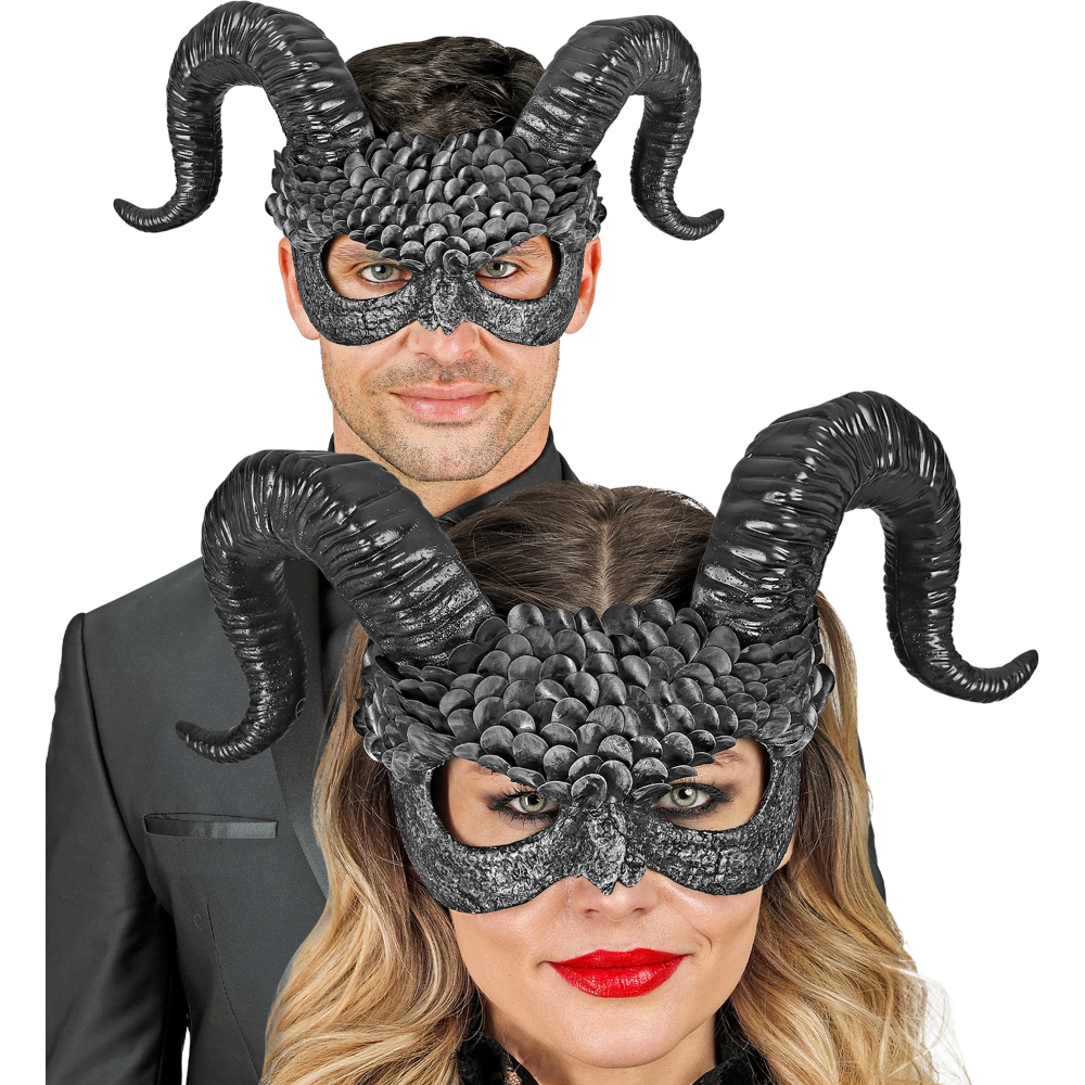 MASCHERA COMMEDIA DELL'ARTE DEMONE ACCESSORI TRAVESTIMENTO HALLOWEEN - 08483