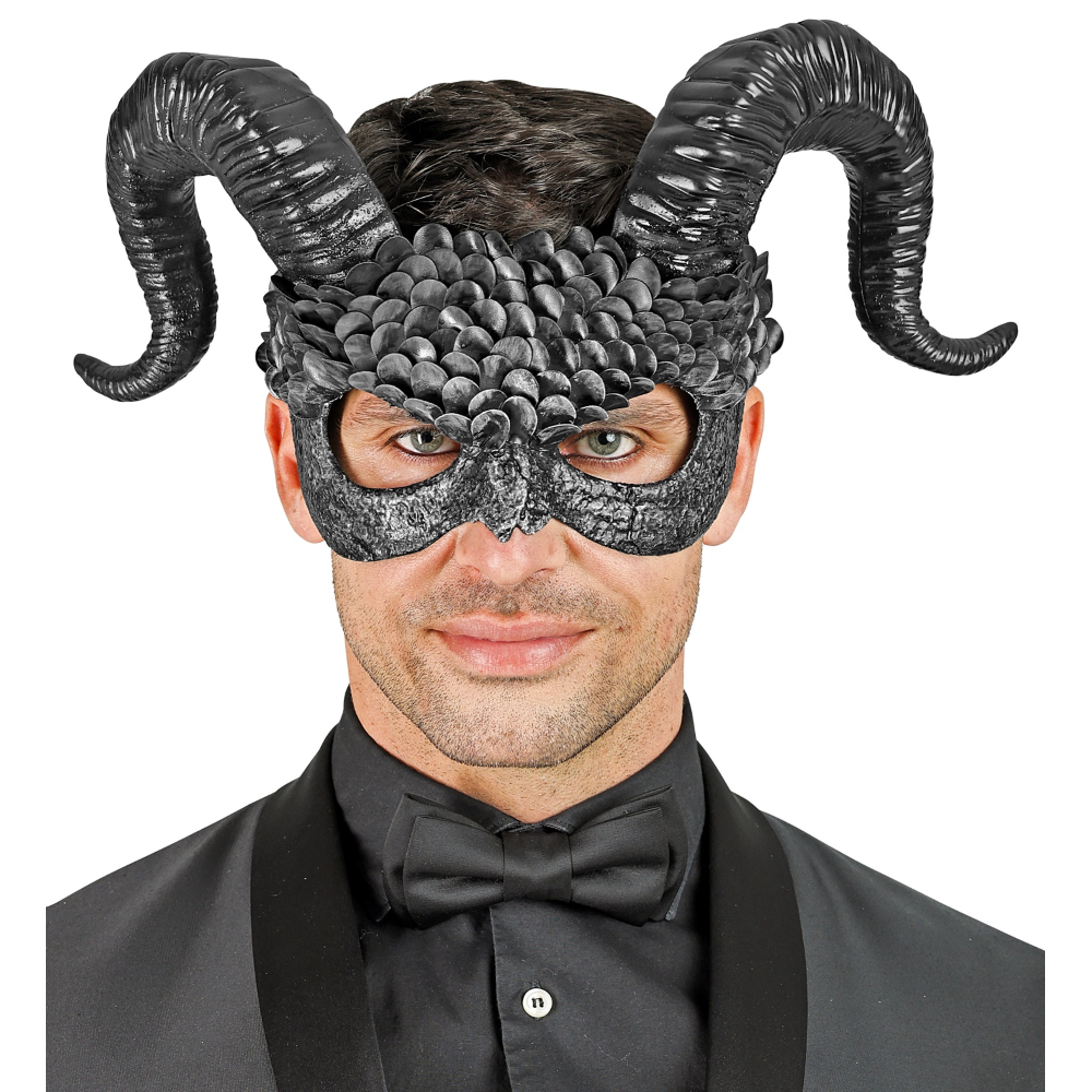 MASCHERA COMMEDIA DELL'ARTE DEMONE ACCESSORI TRAVESTIMENTO HALLOWEEN - 08483
