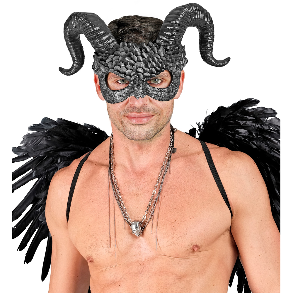 MASCHERA COMMEDIA DELL'ARTE DEMONE ACCESSORI TRAVESTIMENTO HALLOWEEN - 08483