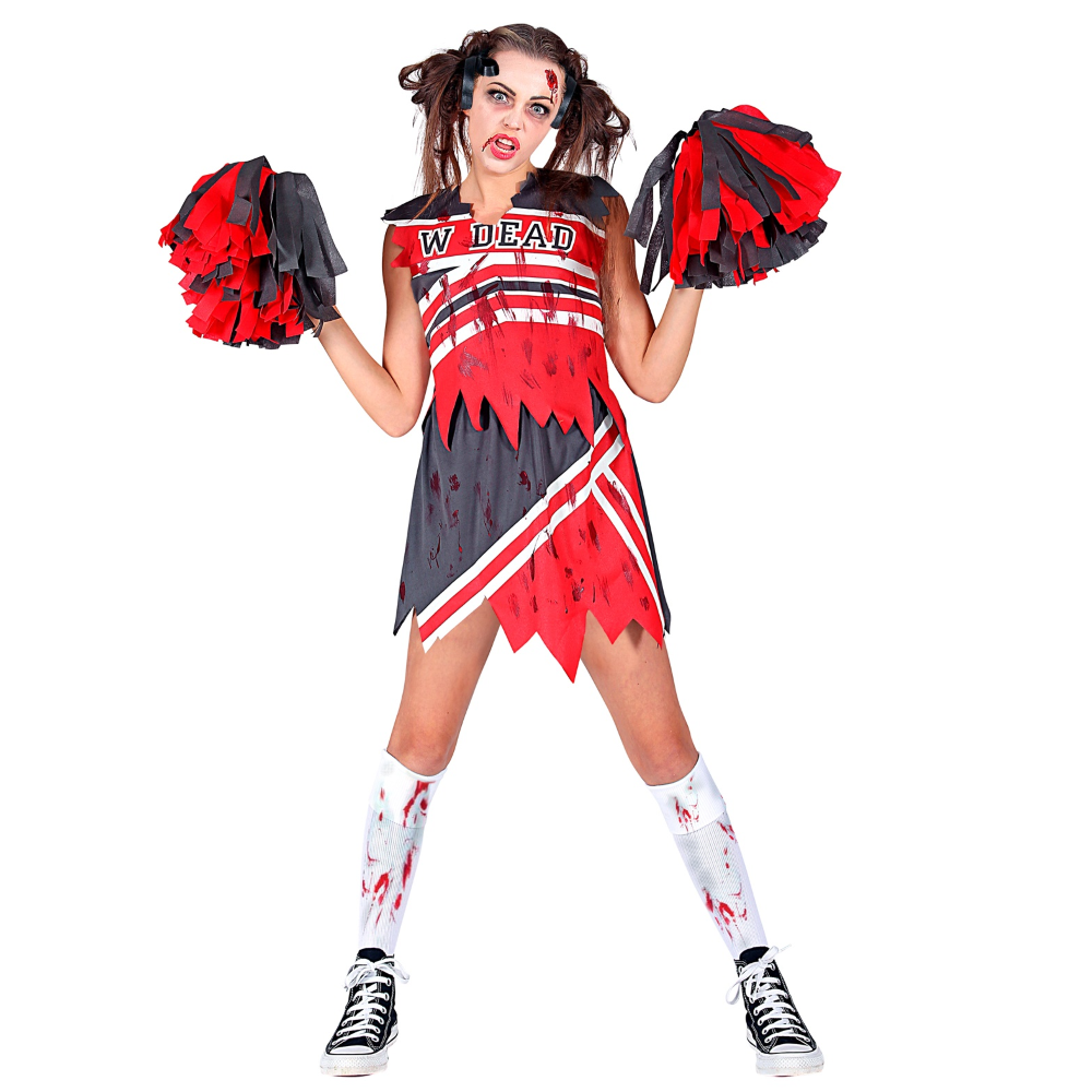 VESTITO CARNEVALE CHEERLEADER ZOMBIE TRAVESTIMENTO COSTUME HALLOWEEN ADULTO - 0985