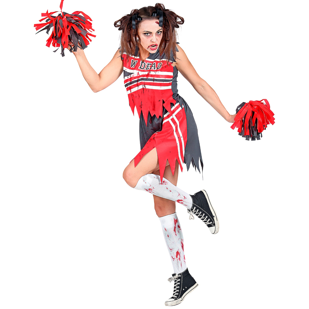 VESTITO CARNEVALE CHEERLEADER ZOMBIE TRAVESTIMENTO COSTUME HALLOWEEN ADULTO - 0985