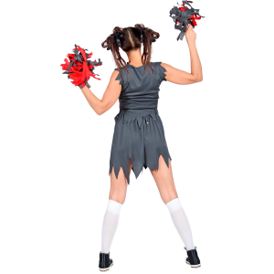 VESTITO CARNEVALE CHEERLEADER ZOMBIE TRAVESTIMENTO COSTUME HALLOWEEN ADULTO - 0985