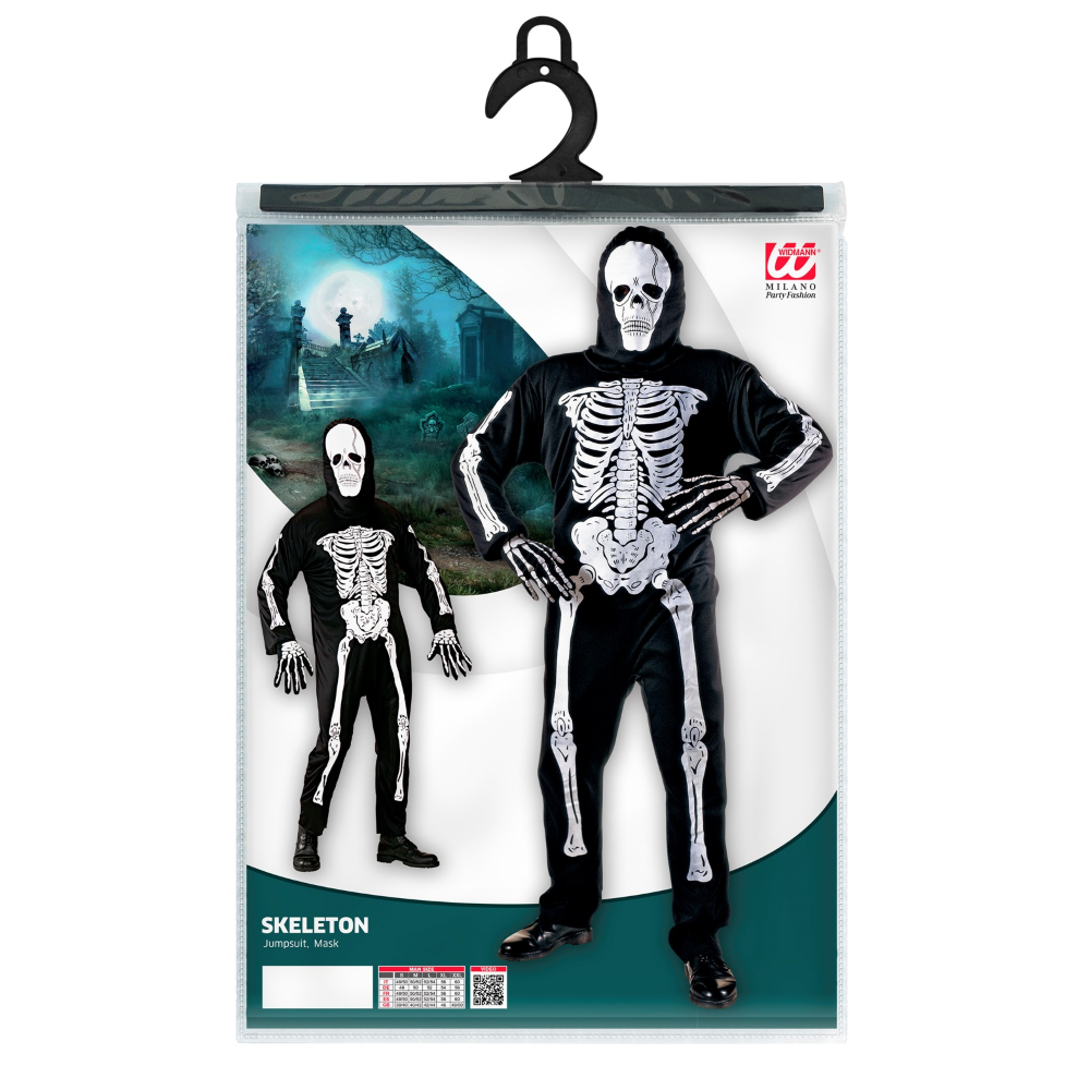 VESTITO CARNEVALE SCHELETRO TRAVESTIMENTO COSTUME HALLOWEEN ADULTO - 3928
