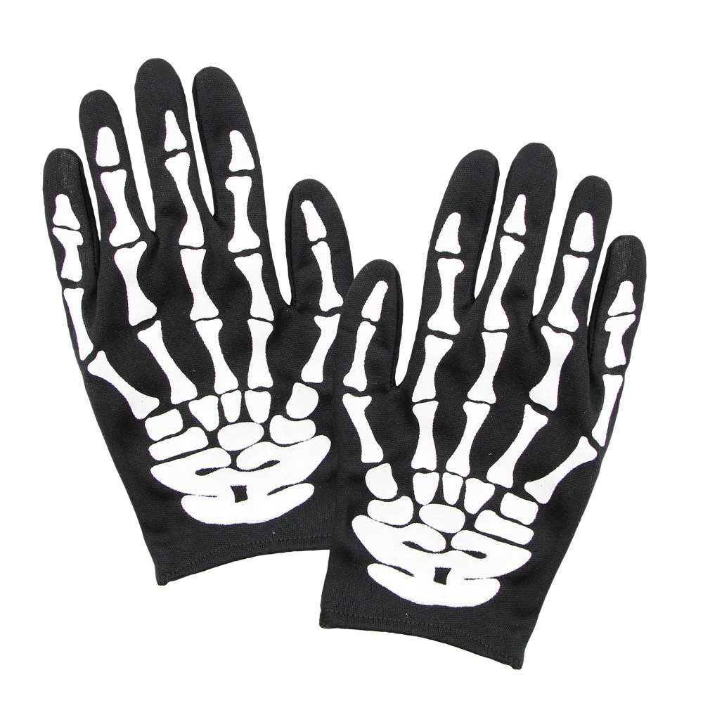GUANTI OSSA TAGLIA UNICA ACCESSORI CARNEVALE HALLOWEEN - 34276