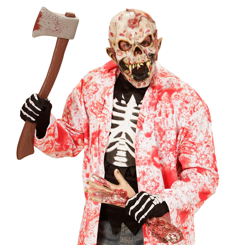 GUANTI OSSA TAGLIA UNICA ACCESSORI CARNEVALE HALLOWEEN - 34276