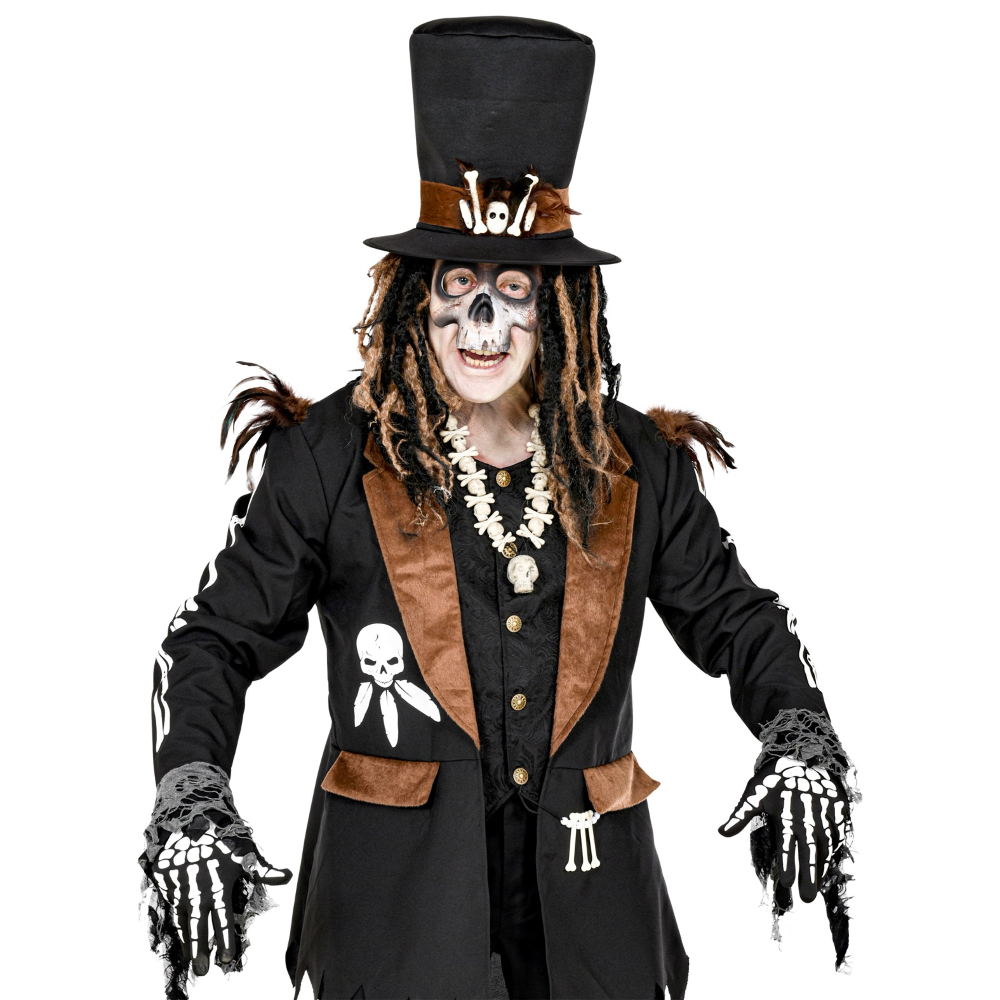 GUANTI OSSA TAGLIA UNICA ACCESSORI CARNEVALE HALLOWEEN - 34276