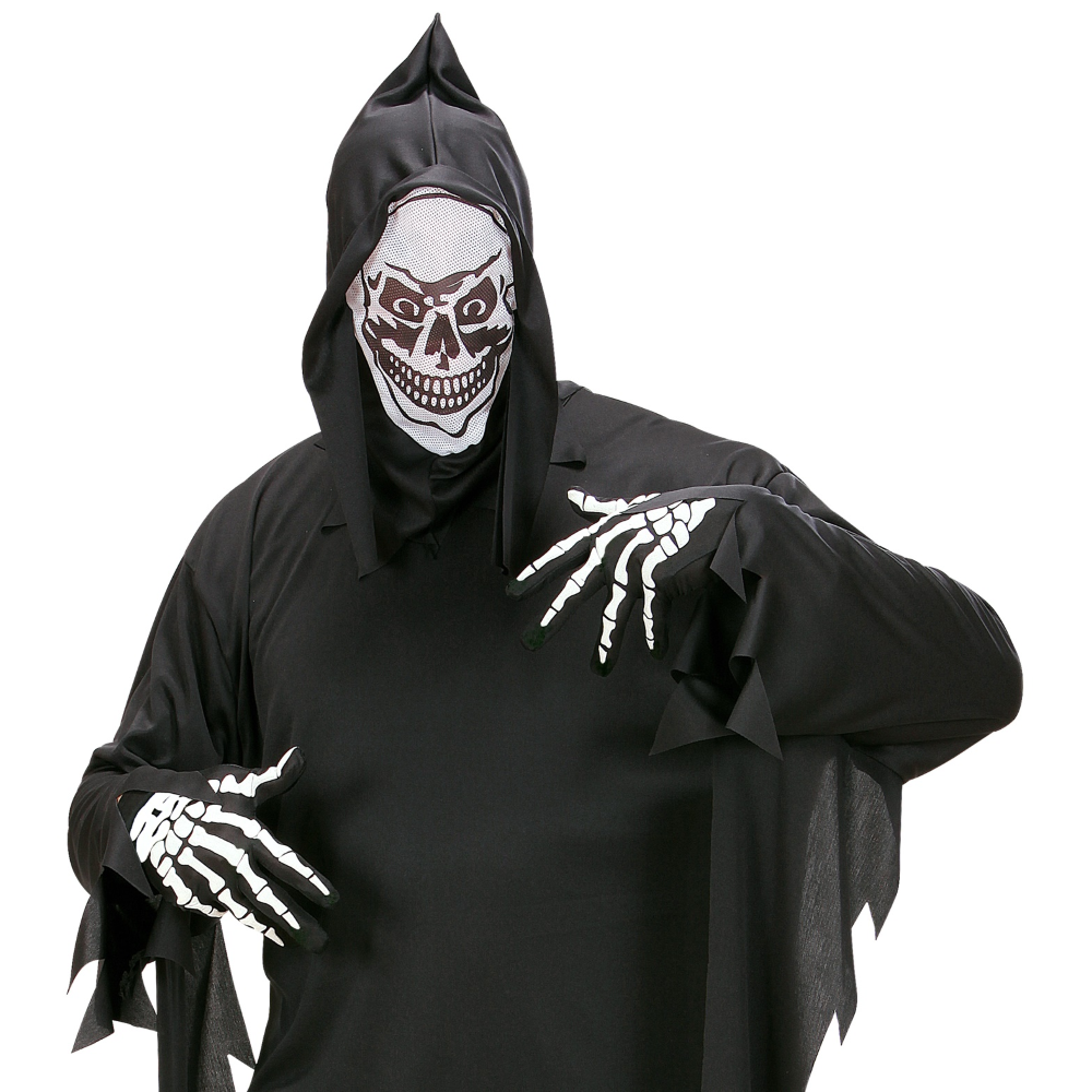 GUANTI OSSA TAGLIA UNICA ACCESSORI CARNEVALE HALLOWEEN - 34276