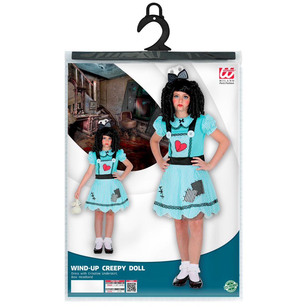 VESTITO CARNEVALE BAMBOLA TRAVESTIMENTO COSTUME PER HALLOWEEN DA BAMBINO - 6024