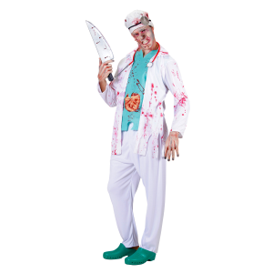 VESTITO CARNEVALE DOTTORE ZOMBIE TRAVESTIMENTO COSTUME HALLOWEEN ADULTO - 9485