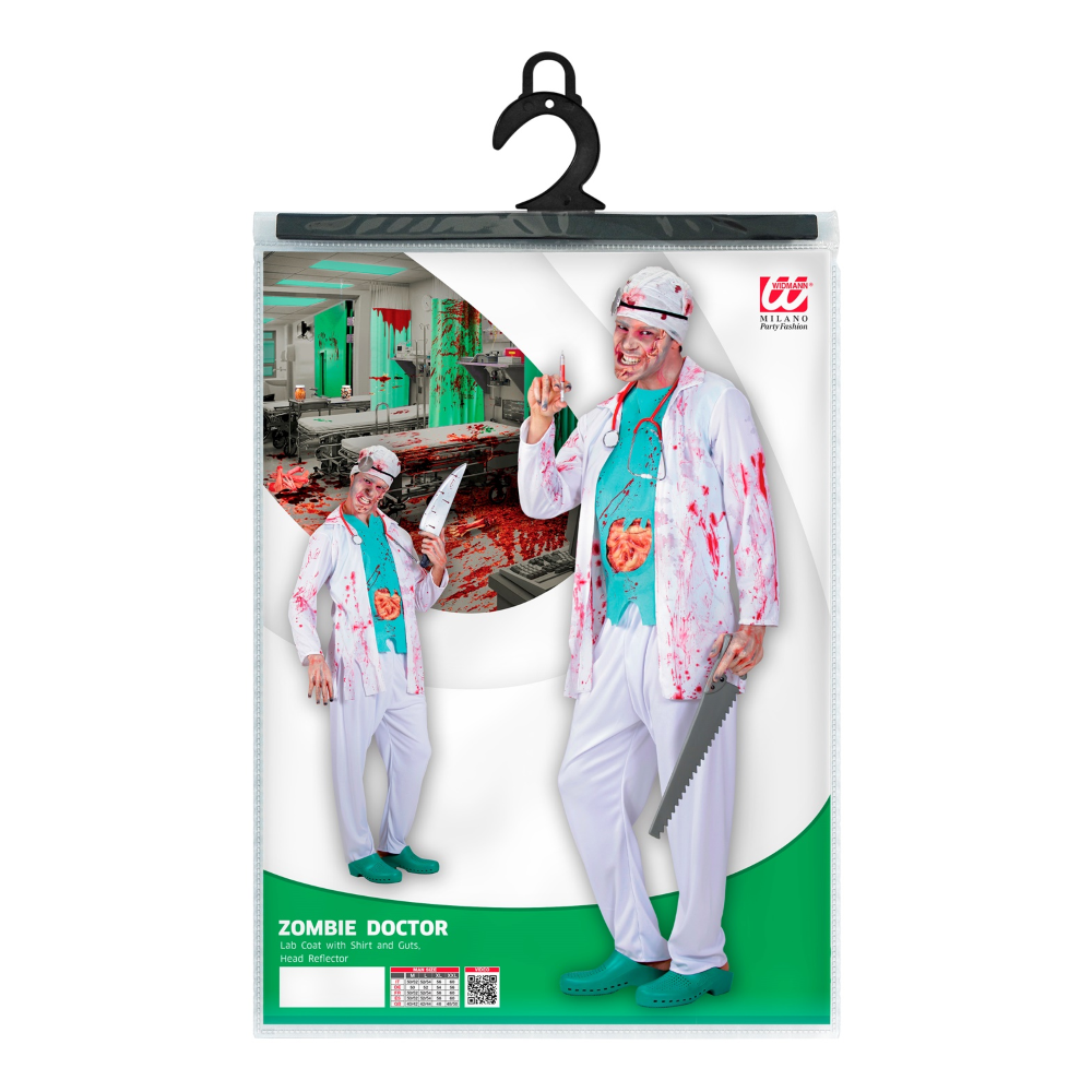 VESTITO CARNEVALE DOTTORE ZOMBIE TRAVESTIMENTO COSTUME HALLOWEEN ADULTO - 9485