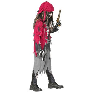 VESTITO CARNEVALE SCHELETRO PIRATA TRAVESTIMENTO COSTUME PER HALLOWEEN DA BAMBINO - 9733