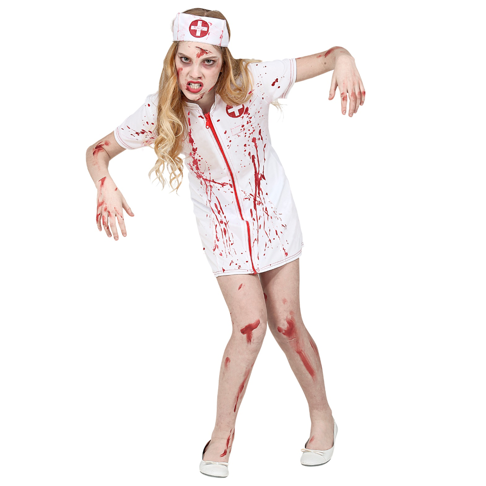 VESTITO CARNEVALE INFERMIERA ZOMBIE TRAVESTIMENTO COSTUME PER HALLOWEEN DA BAMBINO - 9902