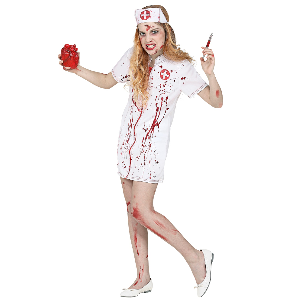 VESTITO CARNEVALE INFERMIERA ZOMBIE TRAVESTIMENTO COSTUME PER HALLOWEEN DA BAMBINO - 9902