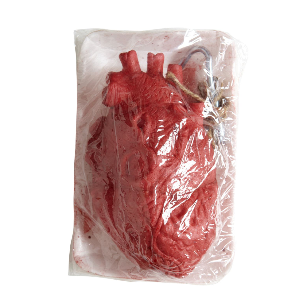 DECORAZIONE CUORE INSANGUINATO 19 CM ACCESSORIO TRAVESTIMENTO HALLOWEEN - 01034