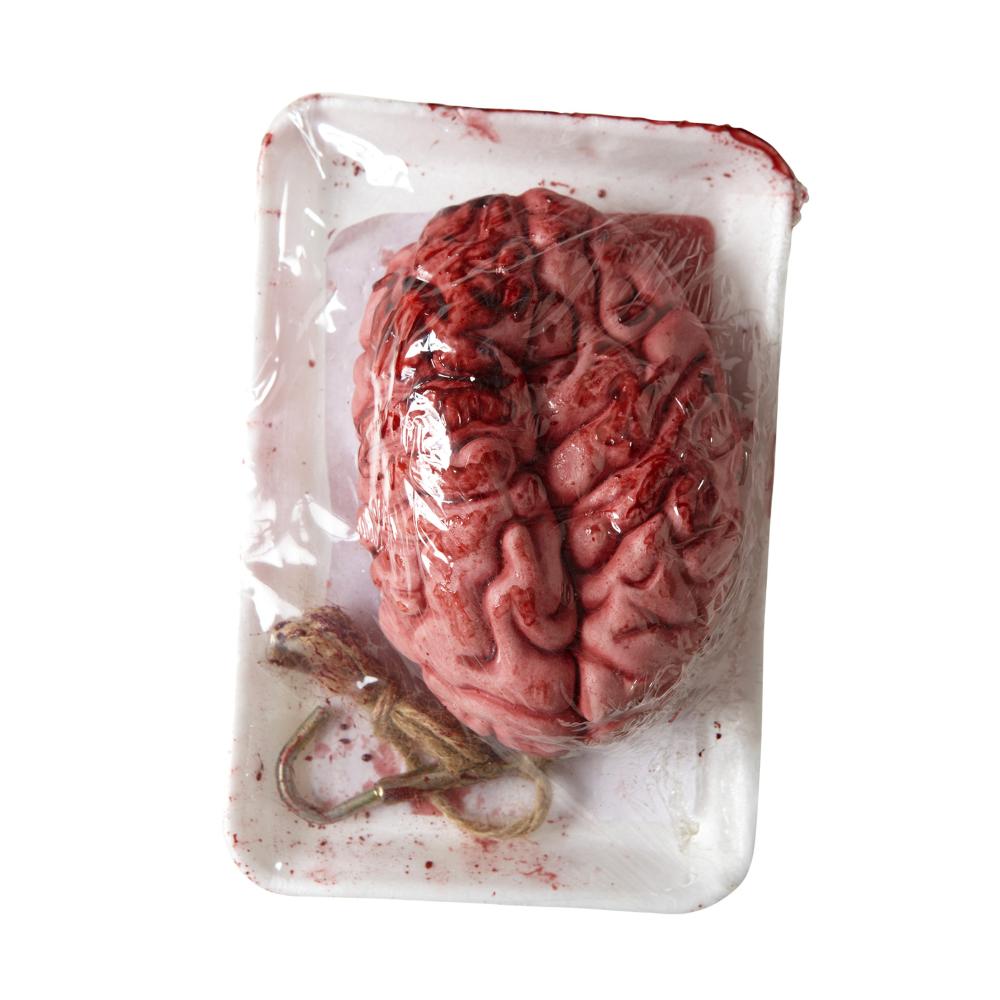 DECORAZIONE CERVELLO INSANGUINATO 21 CM ACCESSORIO TRAVESTIMENTO HALLOWEEN - 01035