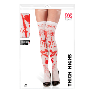 CALZE PARIGINE INSANGUINATE 70 DEN TG UNICA ADULTO ACCESSORIO TRAVESTIMENTO HALLOWEEN