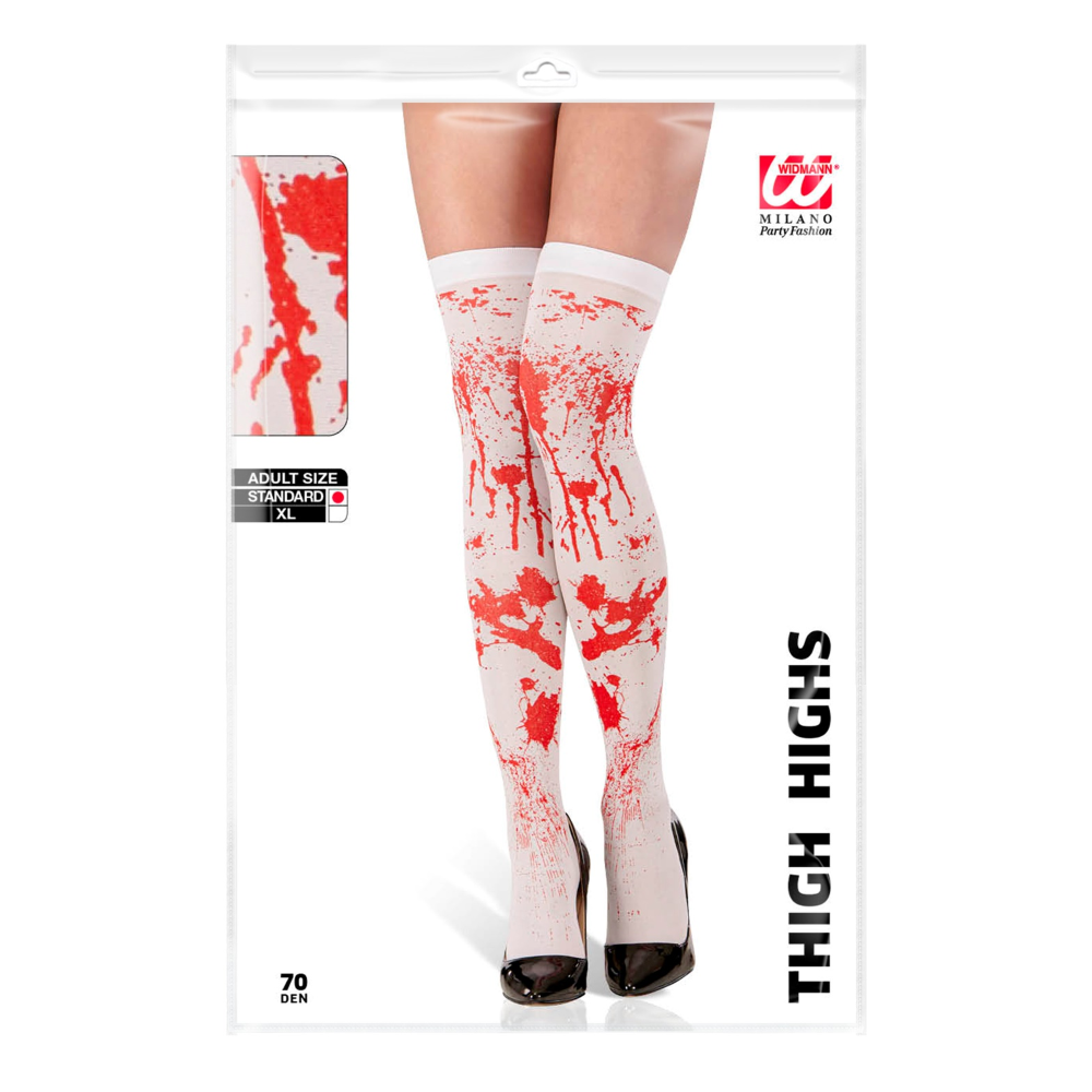 CALZE PARIGINE INSANGUINATE 70 DEN TG UNICA ADULTO ACCESSORIO TRAVESTIMENTO HALLOWEEN