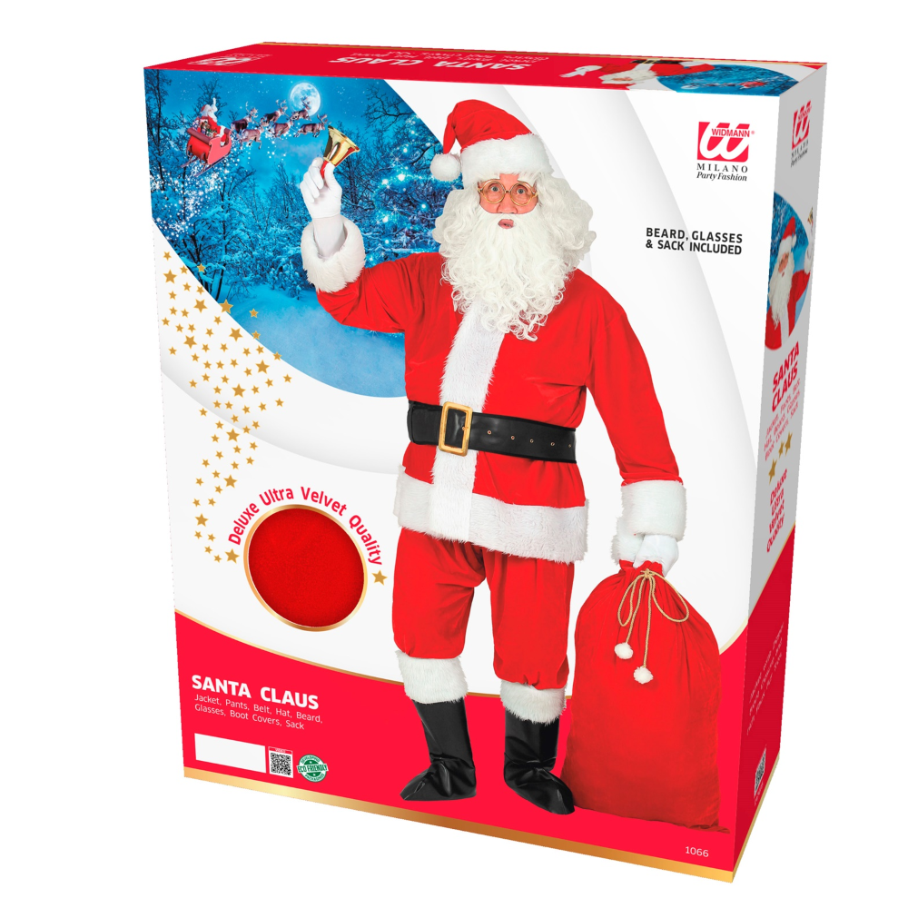 VESTITO CARNEVALE BABBO NATALE PROFESSIONALE TRAVESTIMENTO COSTUME ADULTO - 1066