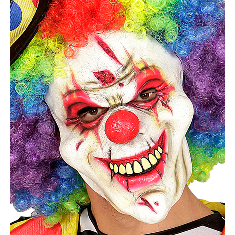 MASCHERA MEZZO VISO KILLER CLOWN ACCESSORI TRAVESTIMENTO HALLOWEEN - 00833