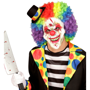 MASCHERA MEZZO VISO KILLER CLOWN ACCESSORI TRAVESTIMENTO HALLOWEEN - 00833