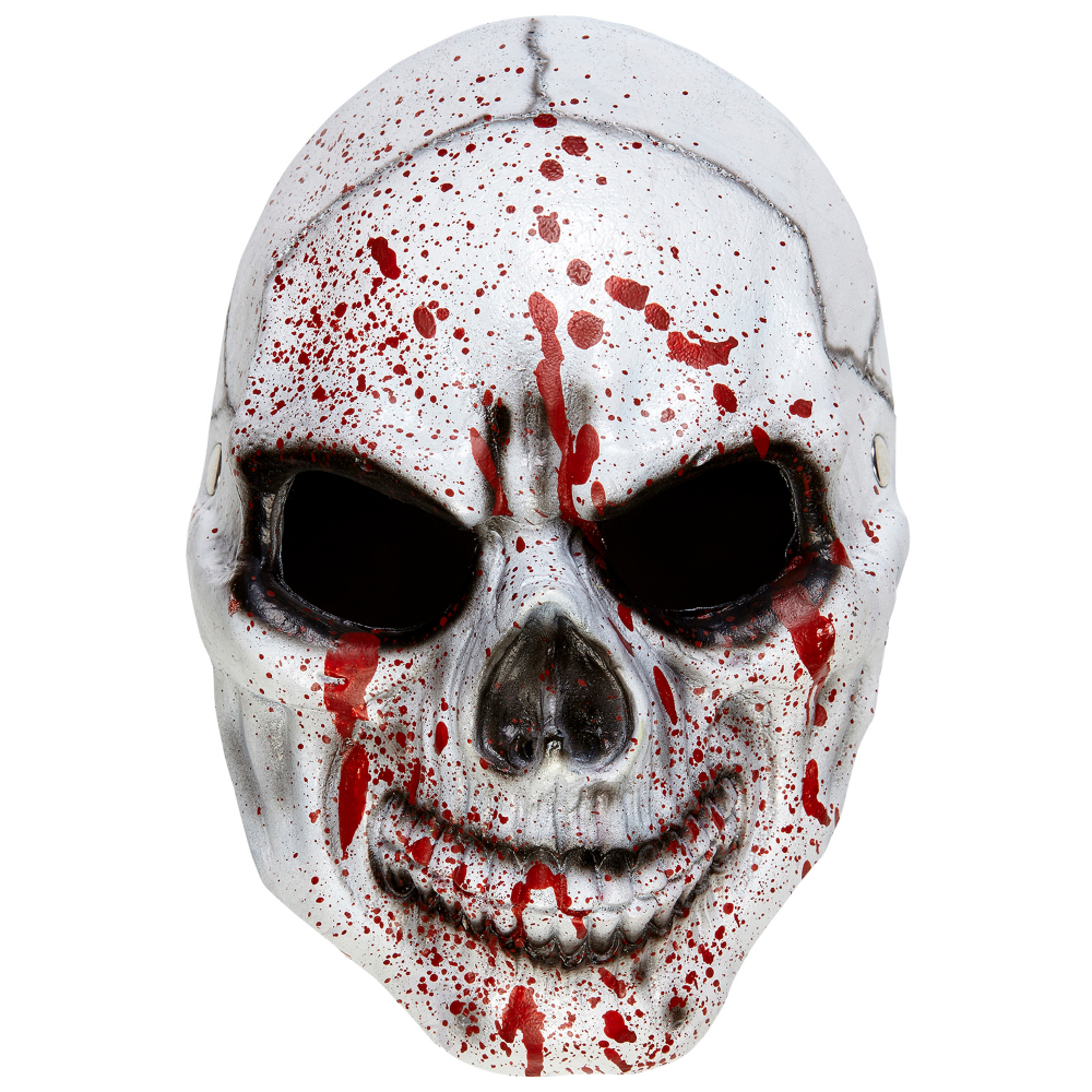 MASCHERA TESCHIO INSANGUINATO MEZZO VISO ACCESSORI TRAVESTIMENTO HALLOWEEN - 05394