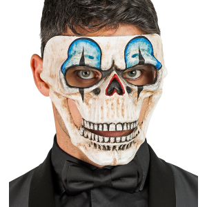 MASCHERA COMMEDIA DELL'ARTE TESCHIO CLOWN ACCESSORI TRAVESTIMENTO HALLOWEEN - 08475
