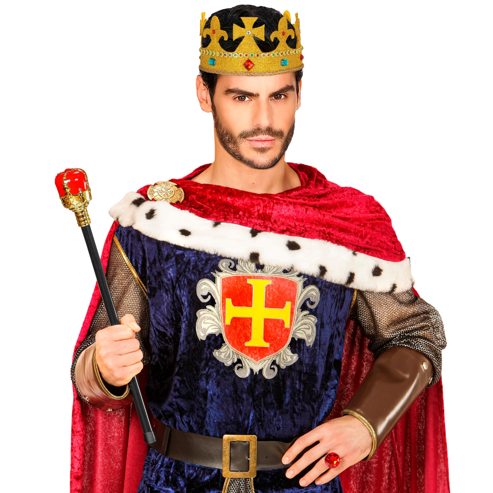 BACCHETTA SCETTRO REALE REGINA DI CUORI ACCESSORI PER ABITO VESTITO TRAVESTIMENTO CARNEVALE