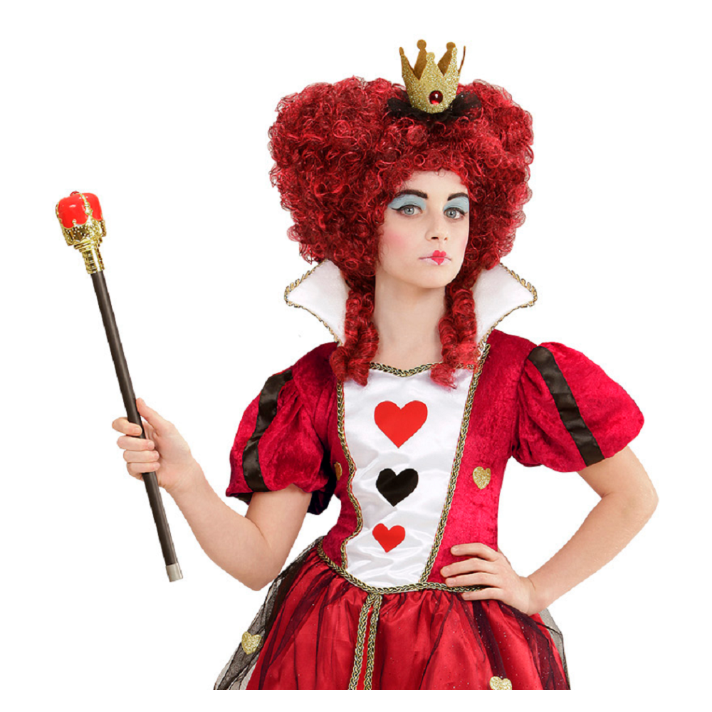 BACCHETTA SCETTRO REALE REGINA DI CUORI ACCESSORI PER ABITO VESTITO TRAVESTIMENTO CARNEVALE