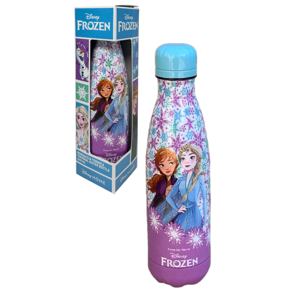 BOTTIGLIA TERMICA IN ACCIAIO INOSSIDABILE FROZEN II DISNEY CON TAPPO SVITABILE 500 ML - D02181TE