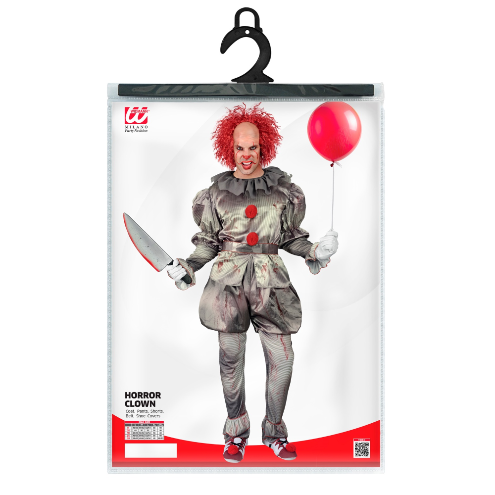 VESTITO CARNEVALE KILLER CLOWN TRAVESTIMENTO COSTUME HALLOWEEN ADULTO - 1647