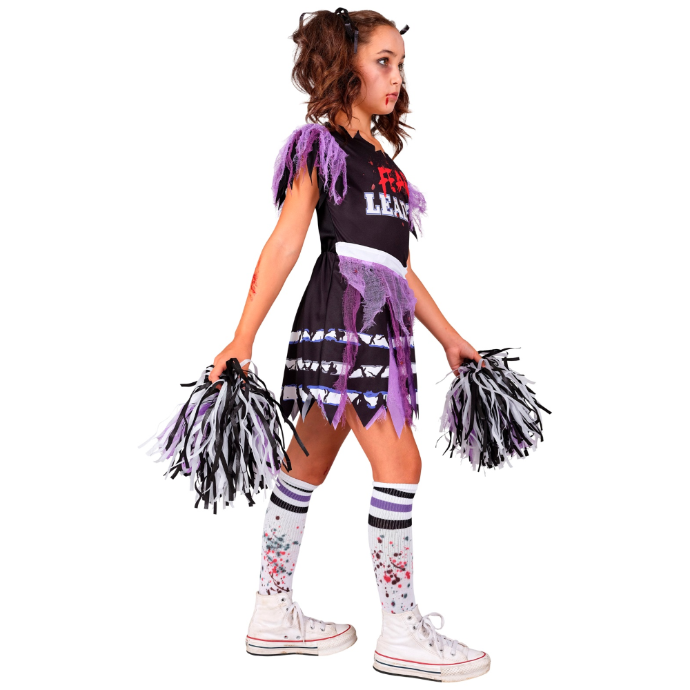 VESTITO CARNEVALE CHEERLEADER ZOMBIE TRAVESTIMENTO COSTUME PER HALLOWEEN DA BAMBINO - 3035