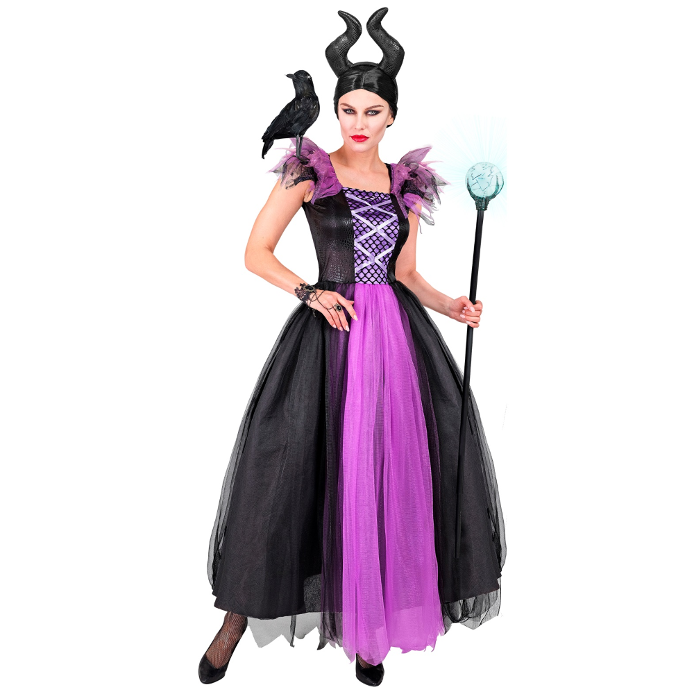 VESTITO CARNEVALE MALEFICA TRAVESTIMENTO COSTUME HALLOWEEN ADULTO - 7024