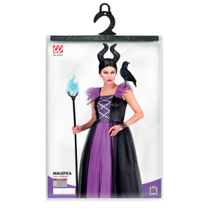 VESTITO CARNEVALE MALEFICA TRAVESTIMENTO COSTUME HALLOWEEN ADULTO - 7024