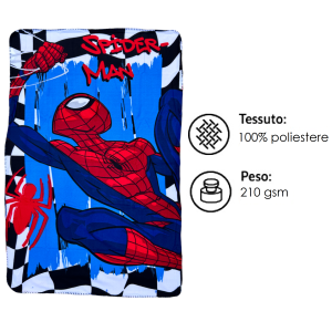PLAID IN PILE SPIDERMAN MARVEL COPERTA IN MORBIDO POLIESTERE 100 X 150 CM 210 GSM - SPM-1431