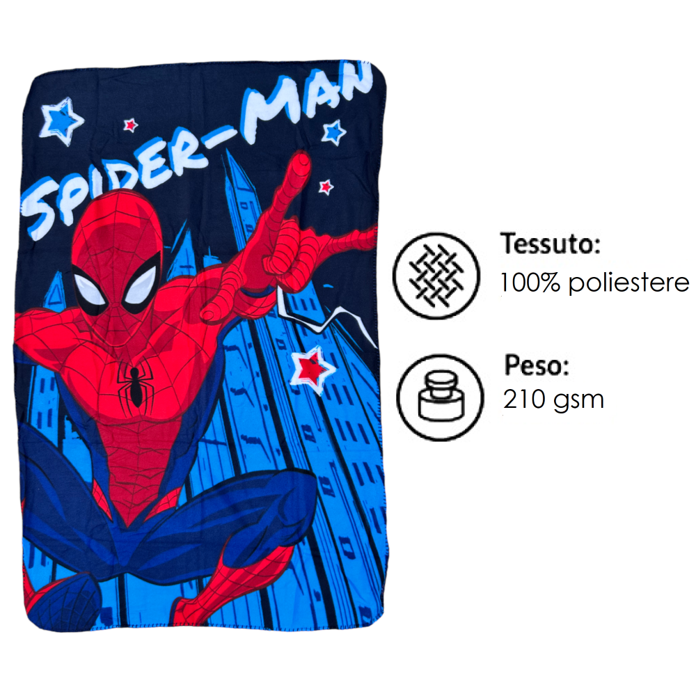 PLAID IN PILE SPIDERMAN MARVEL COPERTA IN MORBIDO POLIESTERE 100 X 150 CM 210 GSM - SPM-1420