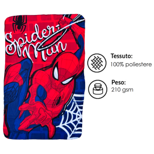 PLAID IN PILE SPIDERMAN MARVEL COPERTA IN MORBIDO POLIESTERE 100 X 150 CM 210 GSM - SPM-1418