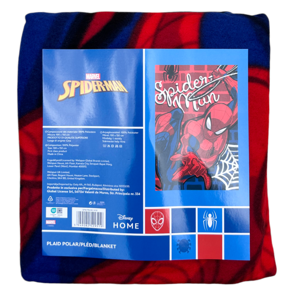 PLAID IN PILE SPIDERMAN MARVEL COPERTA IN MORBIDO POLIESTERE 100 X 150 CM 210 GSM - SPM-1418