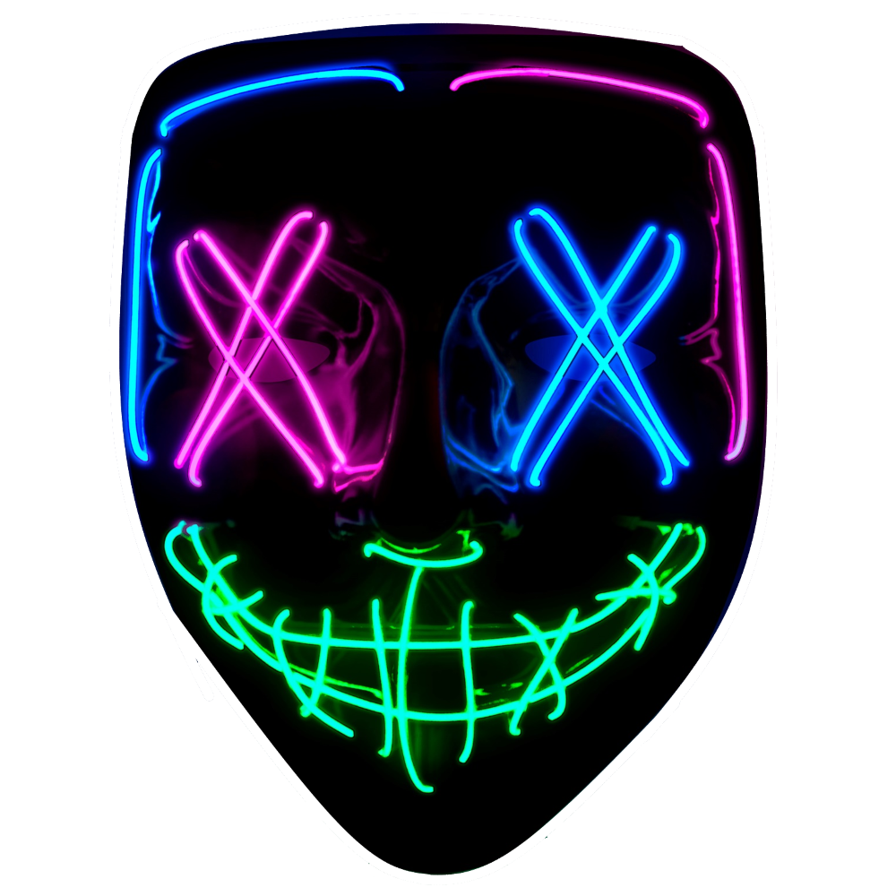 MASCHERA SPAVENTOSA PURGE LED COLORATI ACCESSORIO TRAVESTIMENTI HALLOWEEN - 30333