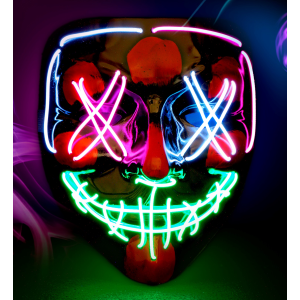 MASCHERA SPAVENTOSA PURGE LED COLORATI ACCESSORIO TRAVESTIMENTI HALLOWEEN - 30333