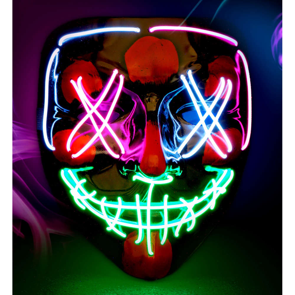 MASCHERA SPAVENTOSA PURGE LED COLORATI ACCESSORIO TRAVESTIMENTI HALLOWEEN - 30333