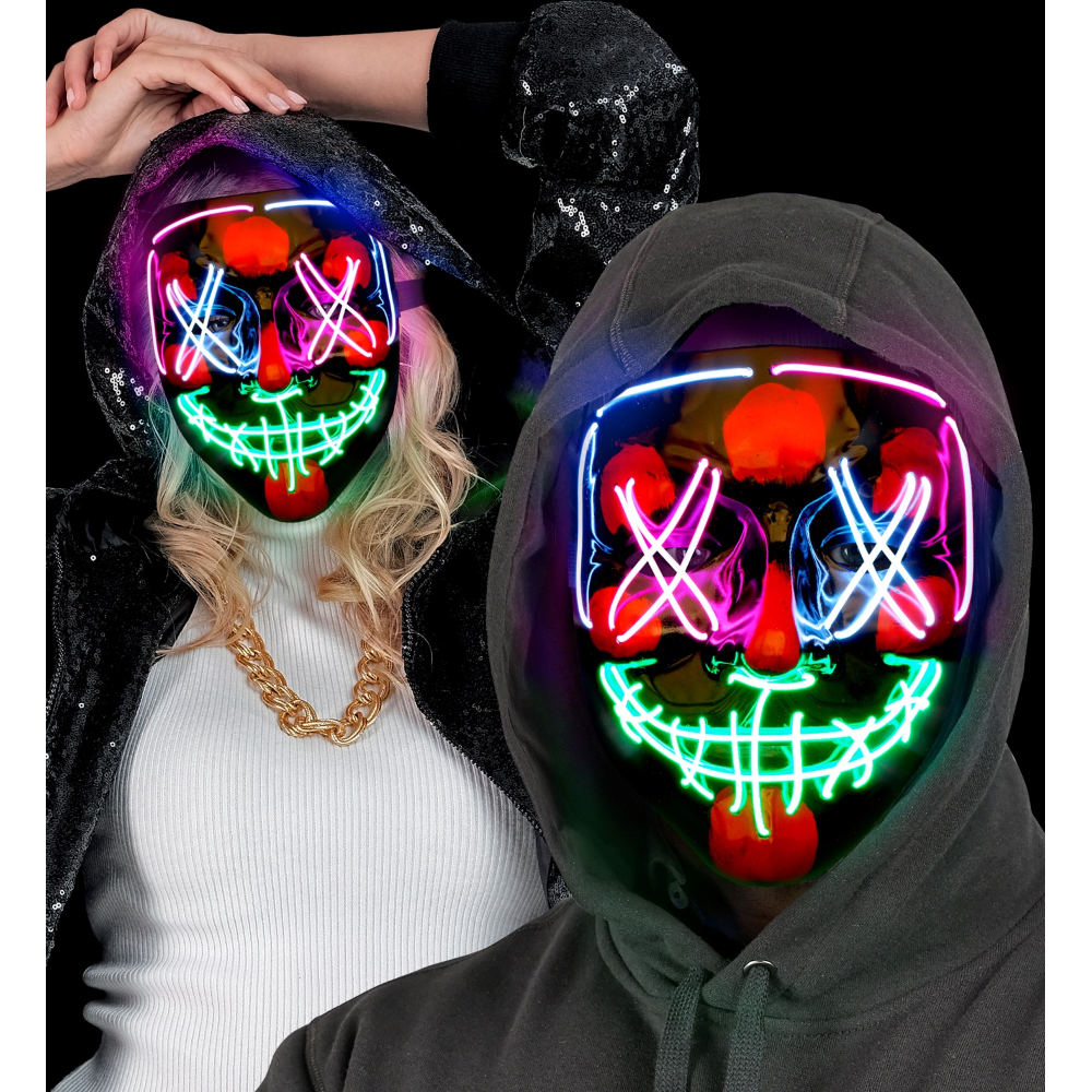 MASCHERA SPAVENTOSA PURGE LED COLORATI ACCESSORIO TRAVESTIMENTI HALLOWEEN - 30333