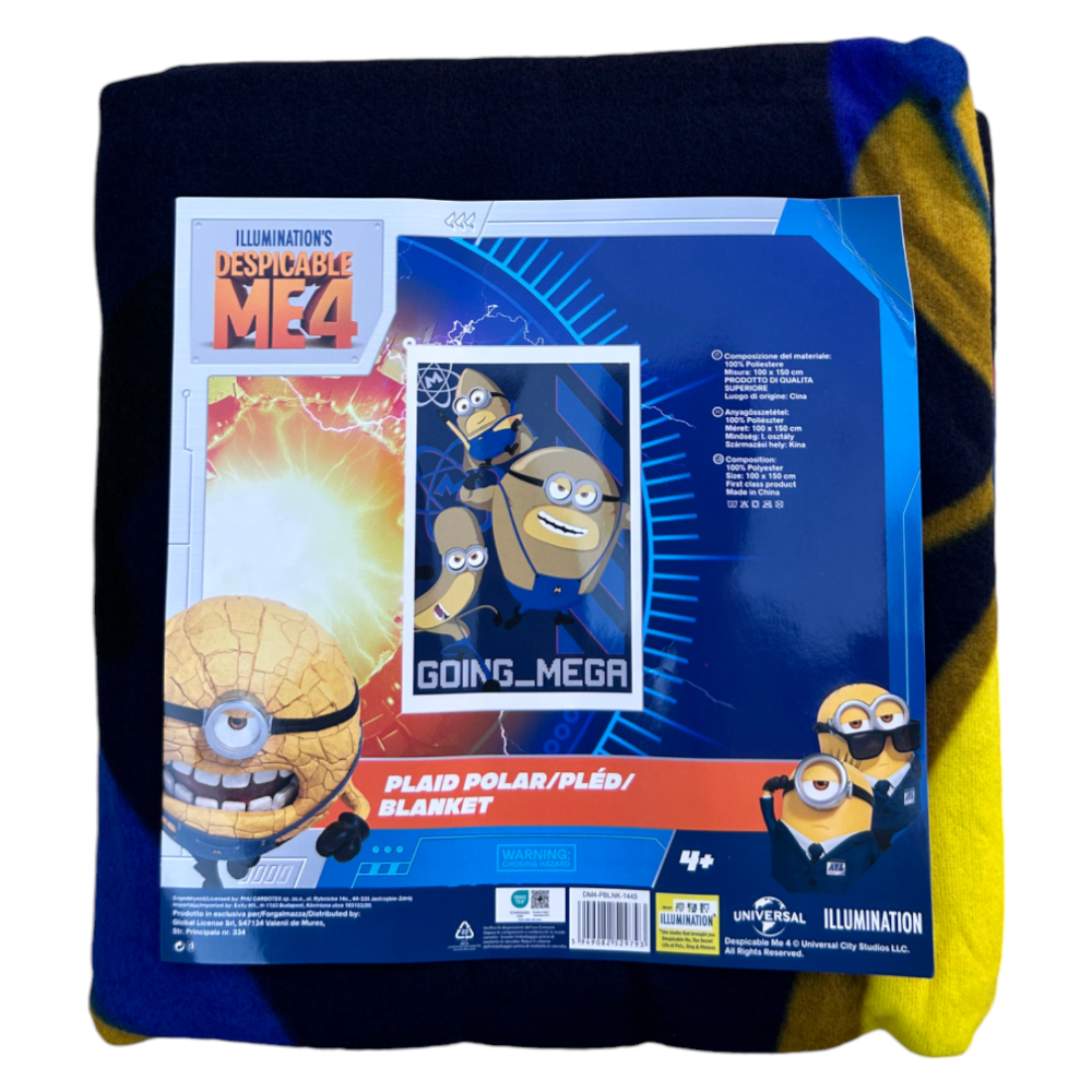 PLAID IN PILE MINIONS CATTIVISSIMO ME COPERTA IN MORBIDO POLIESTERE 100 X 150 CM 210 GSM - DM4-1445