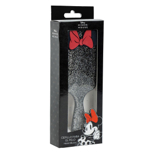 SPAZZOLA PIATTA GLITTERATA MINNIE DISNEY DISTRICANTE PER CAPELLI 22 CM CON CONFEZIONE REGALO - 2896