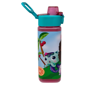 BORRACCIA QUADRATA GABBY'S DOLLHOUSE 500 ML IN PLASTICA RIUTILIZZABILE CON APERTURA A SCATTO - GD00073