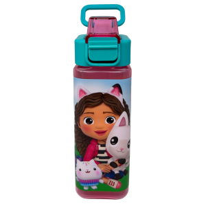 BORRACCIA QUADRATA GABBY'S DOLLHOUSE 500 ML IN PLASTICA RIUTILIZZABILE CON APERTURA A SCATTO - GD00073
