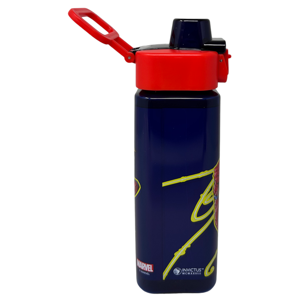 BORRACCIA QUADRATA SPIDERMAN MARVEL 500 ML IN PLASTICA RIUTILIZZABILE CON APERTURA A SCATTO - 843396