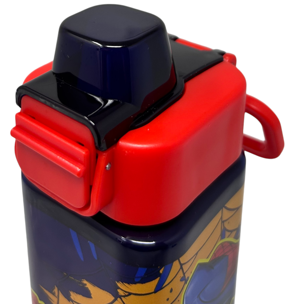 BORRACCIA QUADRATA SPIDERMAN MARVEL 500 ML IN PLASTICA RIUTILIZZABILE CON APERTURA A SCATTO - 843396