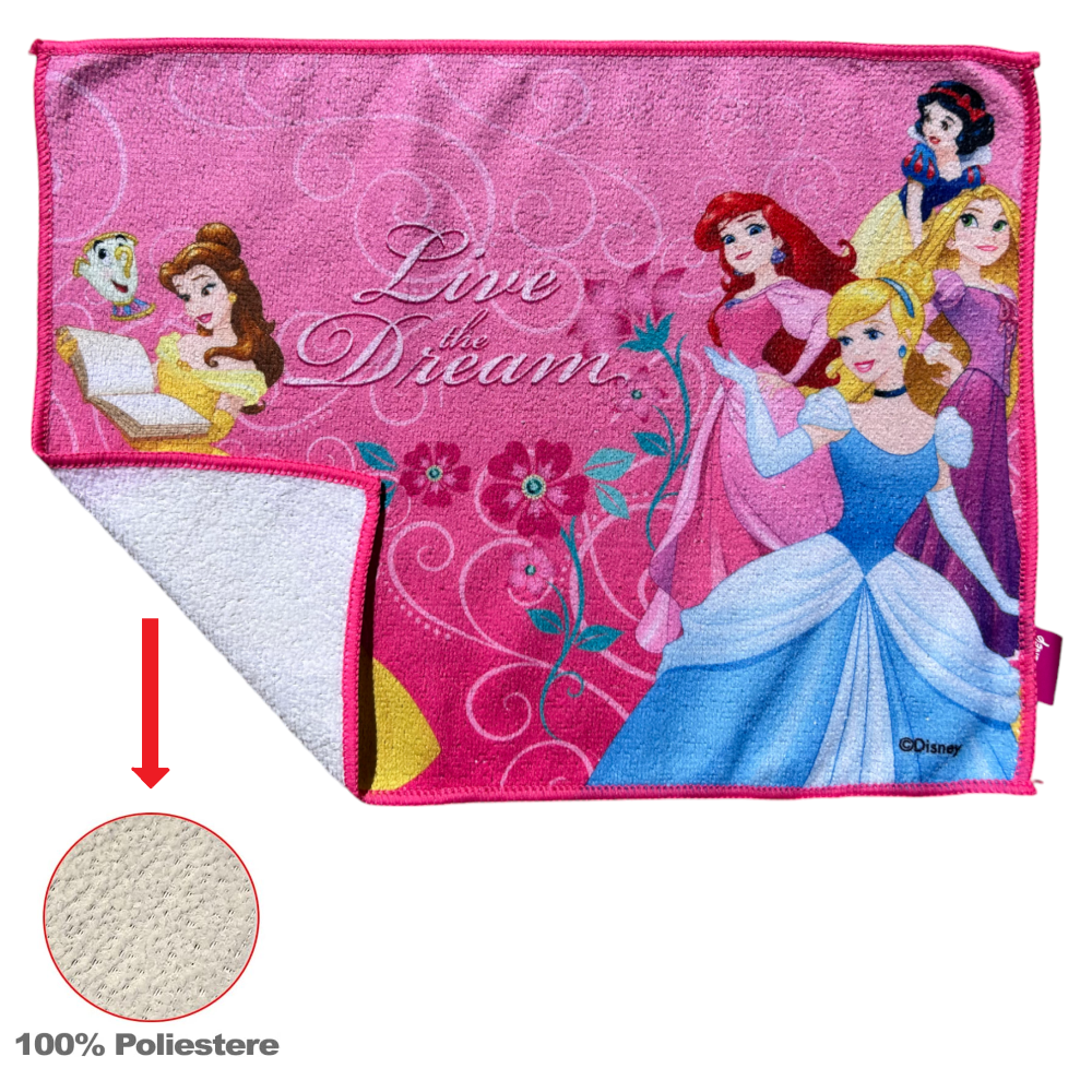 TOVAGLIETTA PRINCIPESSE DISNEY IN TESSUTO DA COLAZIONE PRANZO CM.40X30 - PR1000